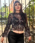 Bloodline Mesh Top with Bell Sleeves