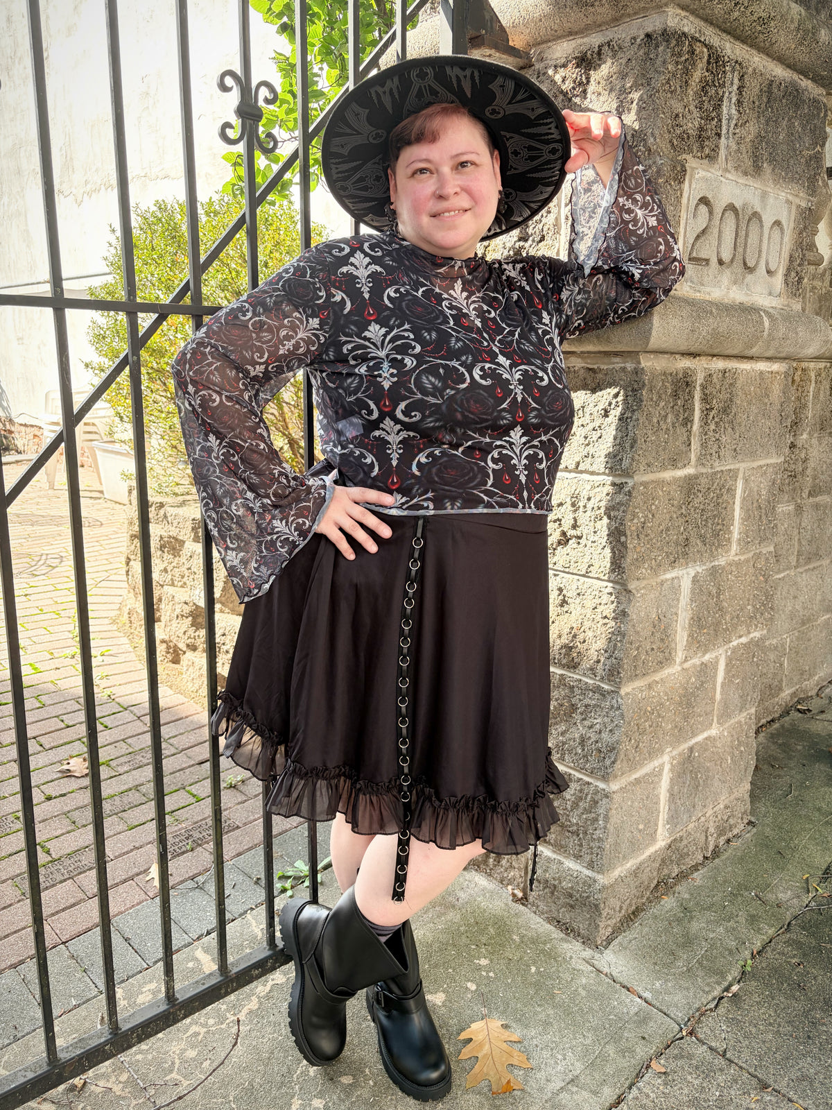 Bloodline Mesh Top with Bell Sleeves